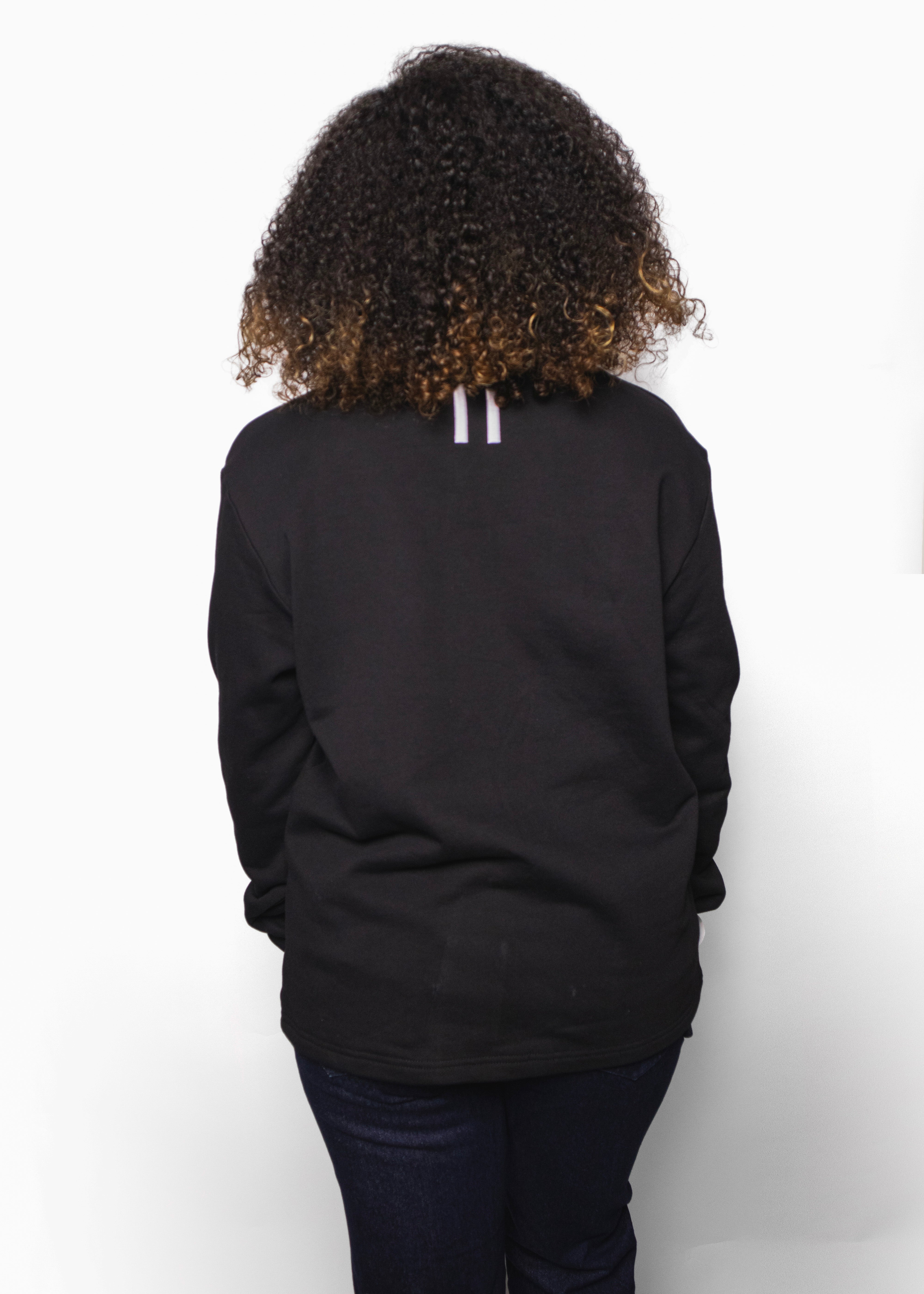(Made to Order) Black Varsity Crew Neck
