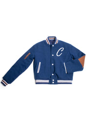 (Made to Order) Blue Wool MDN Letterman Jacket