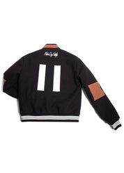 Black Wool MDN Letterman Jacket