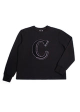 (Made to Order) Black Varsity Crew Neck
