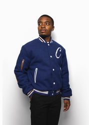 (Made to Order) Blue Wool MDN Letterman Jacket